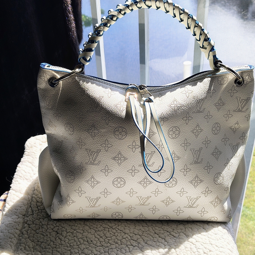Louis Vuitton Cream With Blue Detailing  Monogram Shoulder Bag